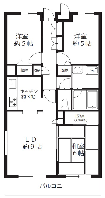 福生市大字熊川のマンションの間取り