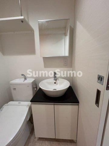 洗面設備　ゆったりとスペースのある洗面所