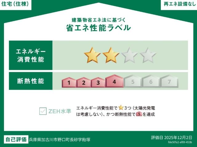 建物外観　省エネ性能ラベル