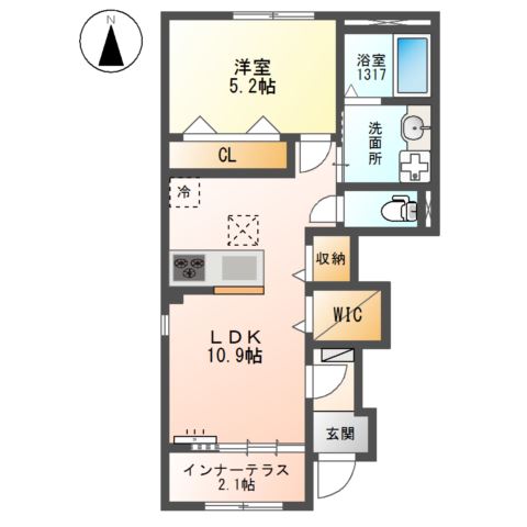 京阪本線 萱島駅 徒歩18分 2階建 築3年の間取り写真
