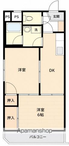 西武新宿線 花小金井駅 徒歩13分 4階建 築39年の間取り写真