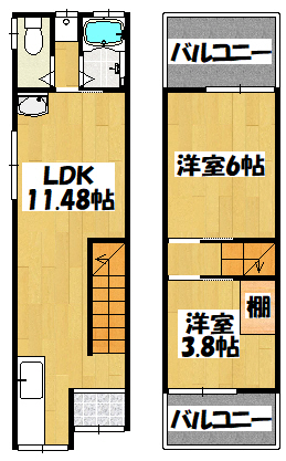 梶町3丁目貸家の間取り写真