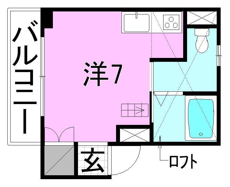 松山市小栗のマンションの間取り