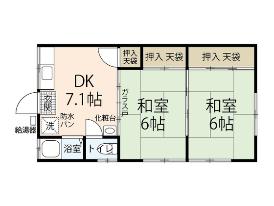 広島市安佐南区山本のアパートの間取り