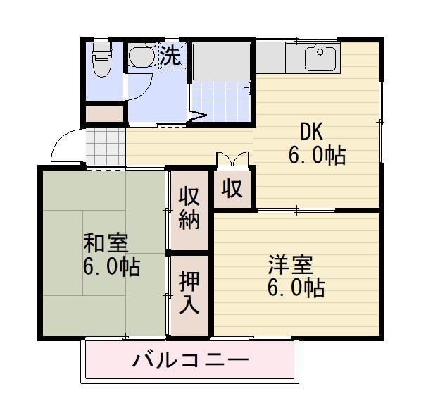 長野市大字東和田のアパートの間取り