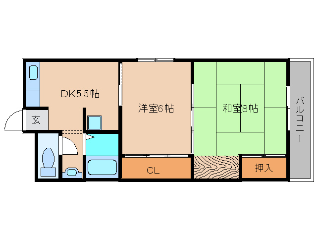 奈良県大和高田市日之出町（マンション）の賃貸物件の間取り