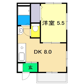 【高知市九反田のマンションの間取り】