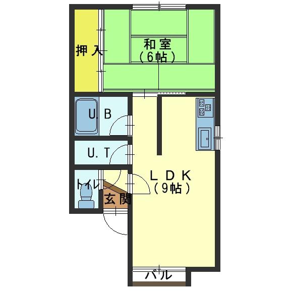 【函館市港町のアパートの間取り】