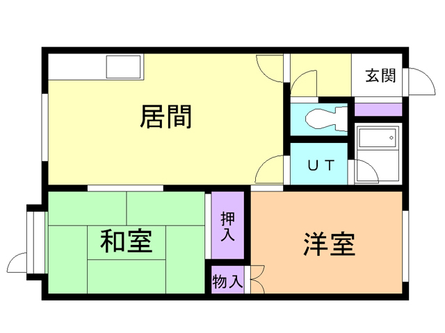 苫小牧市花園町のアパートの間取り