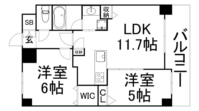 大阪市城東区鴫野西のマンションの間取り