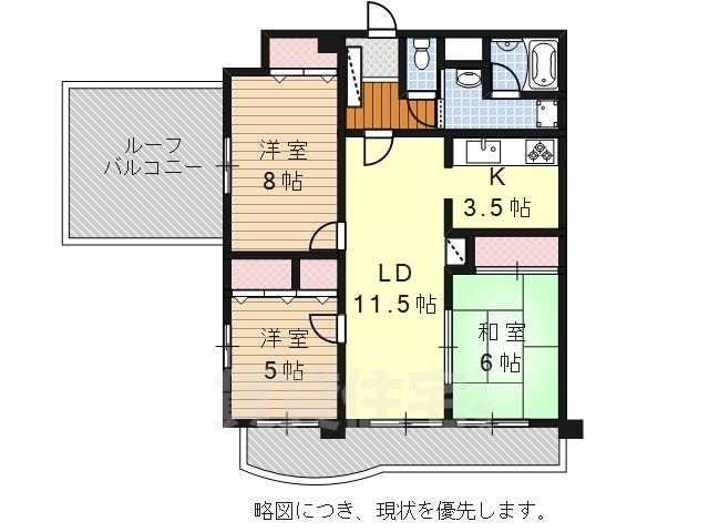 名古屋市瑞穂区松栄町のマンションの間取り