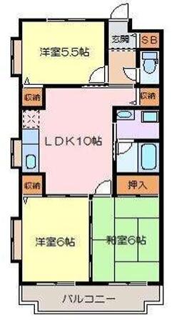 合志市幾久富のマンションの間取り