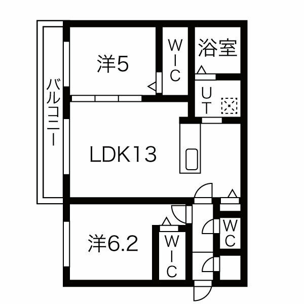 札幌市厚別区厚別中央一条のマンションの間取り