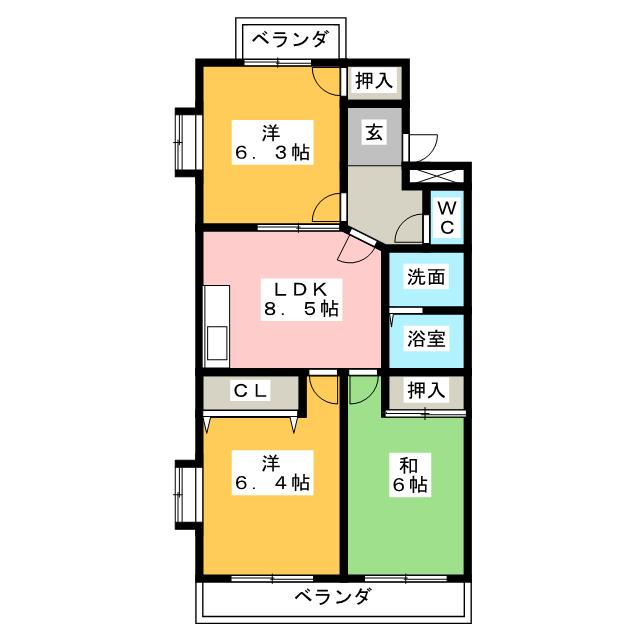 ヴァンベール新舞子の間取り