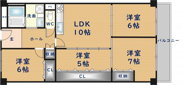 【ハイマート弥刀の間取り】