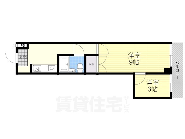 京都市伏見区新町４丁目のマンションの間取り