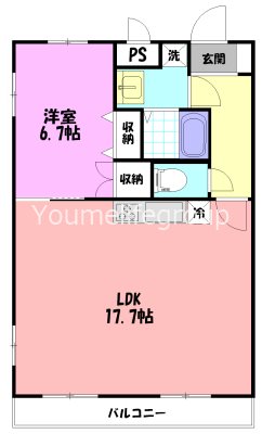 茅ヶ崎市下町屋のマンションの間取り