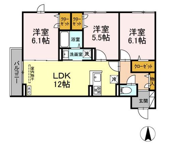 足立区扇のアパートの間取り