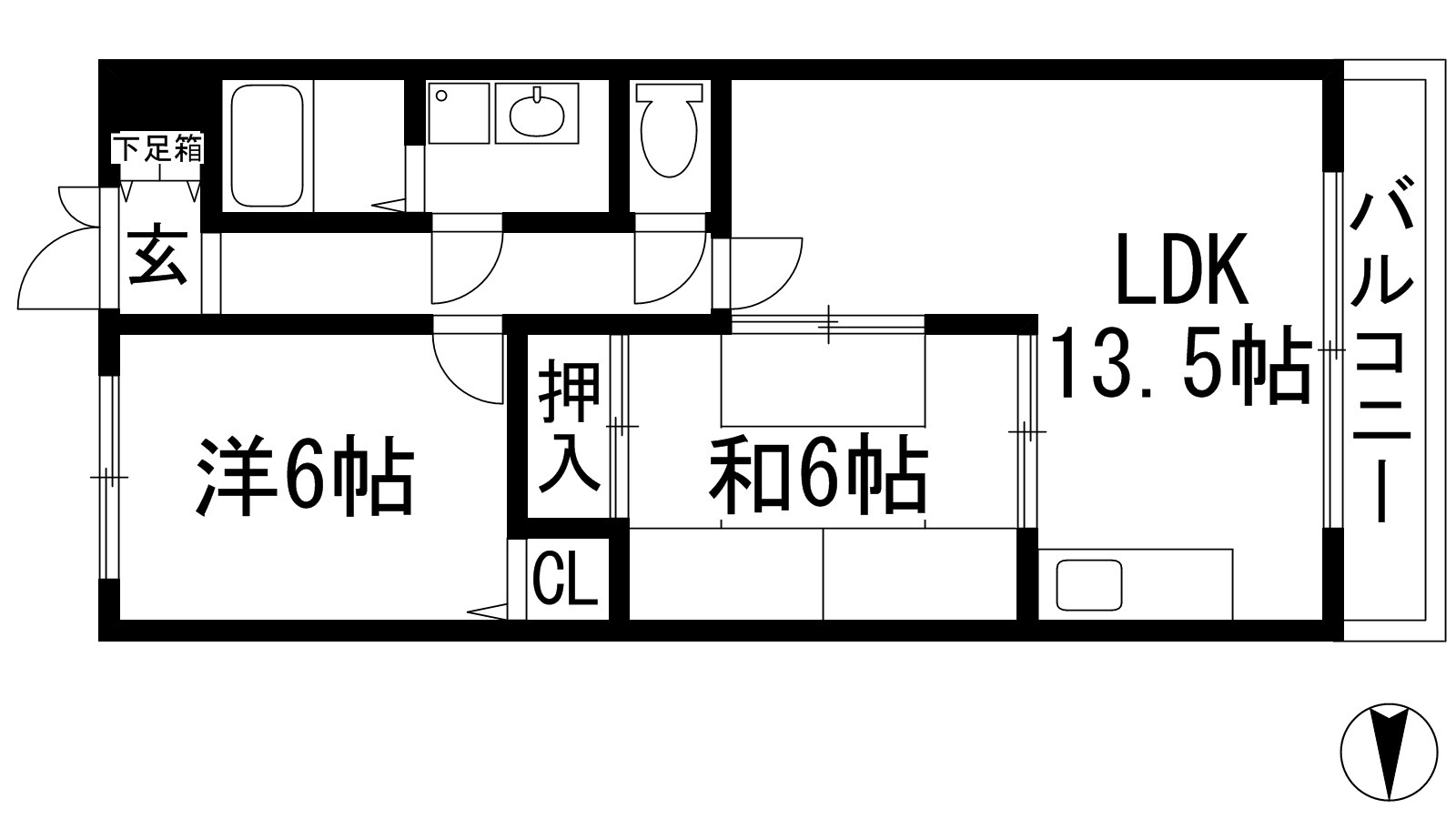 宝塚市大成町のアパートの間取り