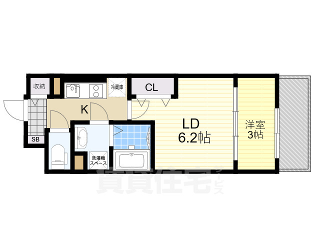 【大阪市生野区中川西のマンションの間取り】