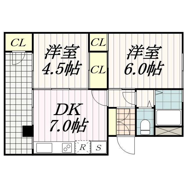 千葉市中央区弁天のアパートの間取り