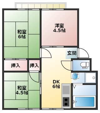 吾川郡いの町枝川のアパートの間取り