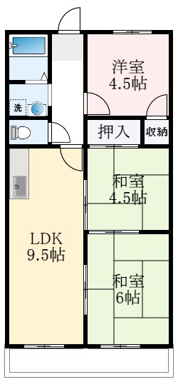 松原市阿保のマンションの間取り