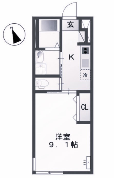 羽生市西のアパートの間取り