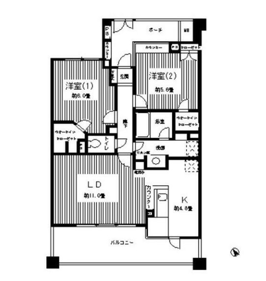 横浜市鶴見区下野谷町のマンションの間取り