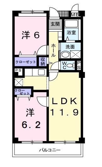 フォンテーヌ・パレスＡの間取り