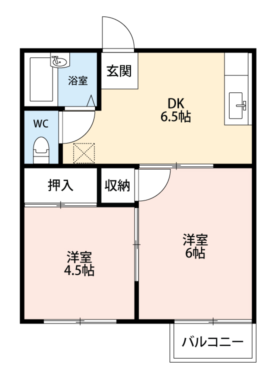 碧南市浅間町のアパートの間取り