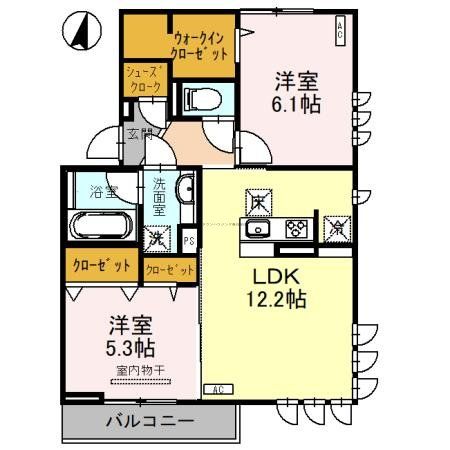 南埼玉郡宮代町道佛のアパートの間取り