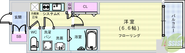 大阪市西区新町のマンションの間取り