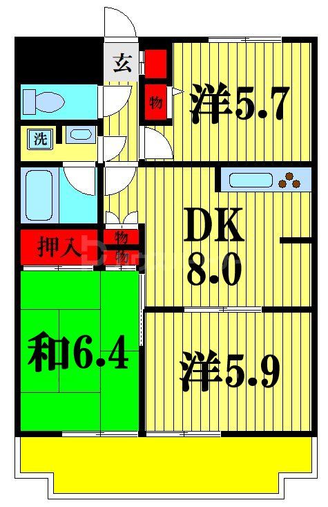 ライオンズマンション市川本八幡の間取り