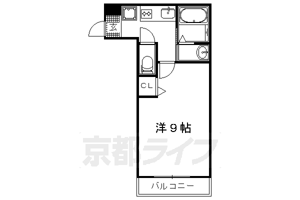 京都市上京区姥ケ西町のマンションの間取り