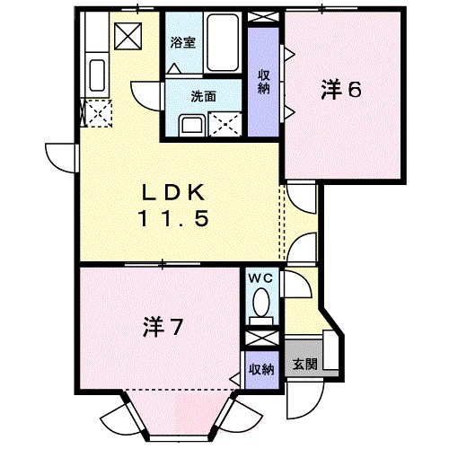 鹿児島市向陽のアパートの間取り