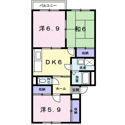 アパルトマンＵの間取り