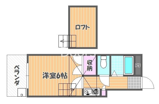 岡山市中区雄町のアパートの間取り