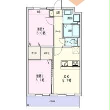 菊川市堀之内のマンションの間取り