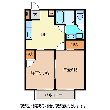 ソレアードB棟の間取り