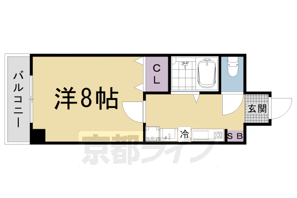 京都市右京区西京極郡町のマンションの間取り