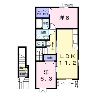 海老名市中野のアパートの間取り