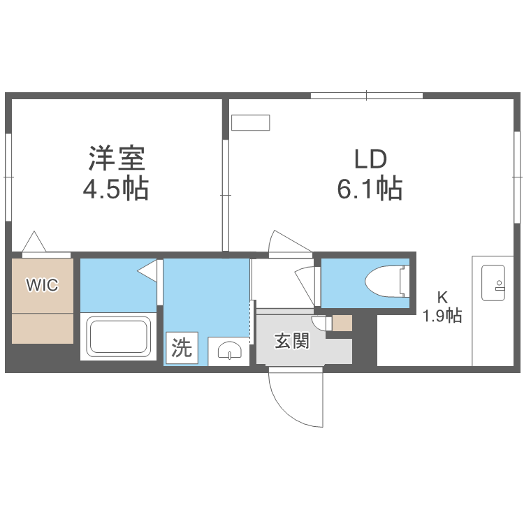 札幌市豊平区美園四条のマンションの間取り