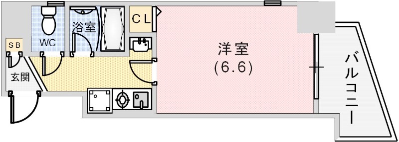 エステムコート神戸県庁前の間取り