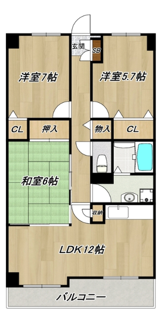 プレミール和白丘の間取り