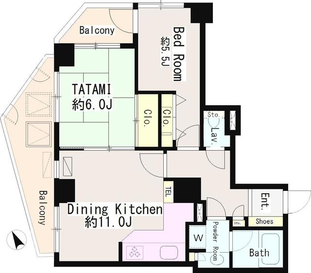 パークノヴァ府中の間取り