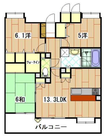 広島市西区井口明神のマンションの間取り