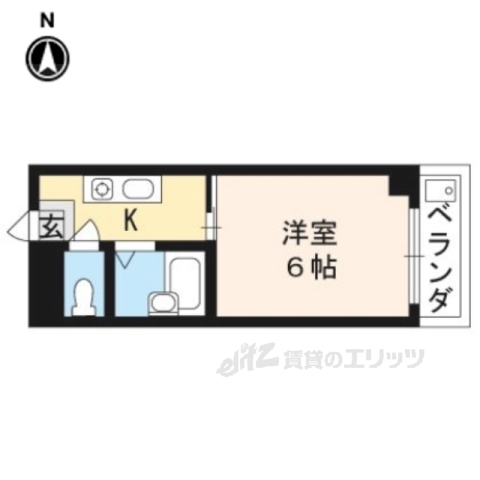 京都市伏見区深草西浦町２丁目のマンションの間取り