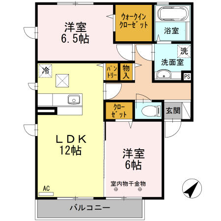 町田市三輪町のアパートの間取り