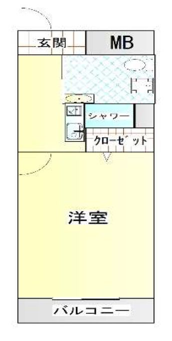 福岡市中央区大名のマンションの間取り